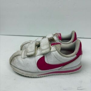 Nike Cortez Pink White Girls Shoes Sneakers 10.5C Toddler